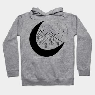 Cresent Moon over the Mountains Hoodie